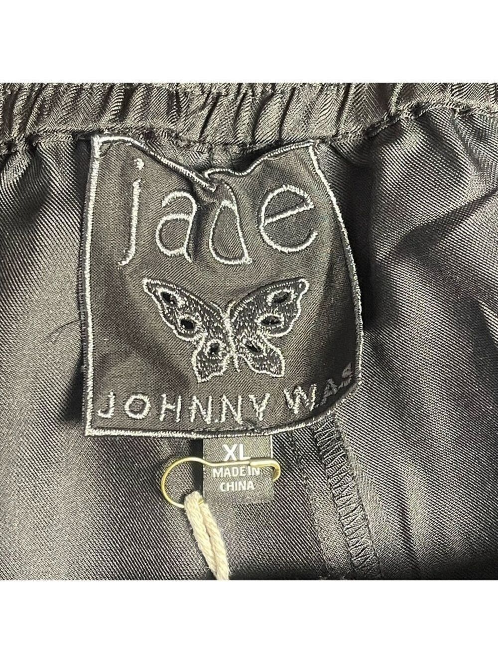 Johnny Was Jade Frankie Easy Pant Kasumi Black Floral Wide Leg Silk Blend Sz XL - Picture 8 of 13
